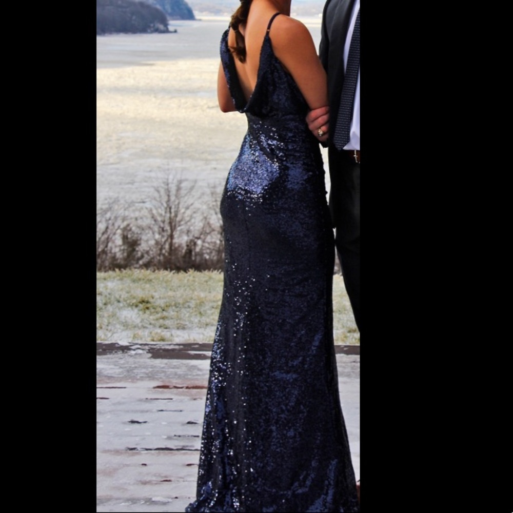 Lulus Sequin Navy Dress